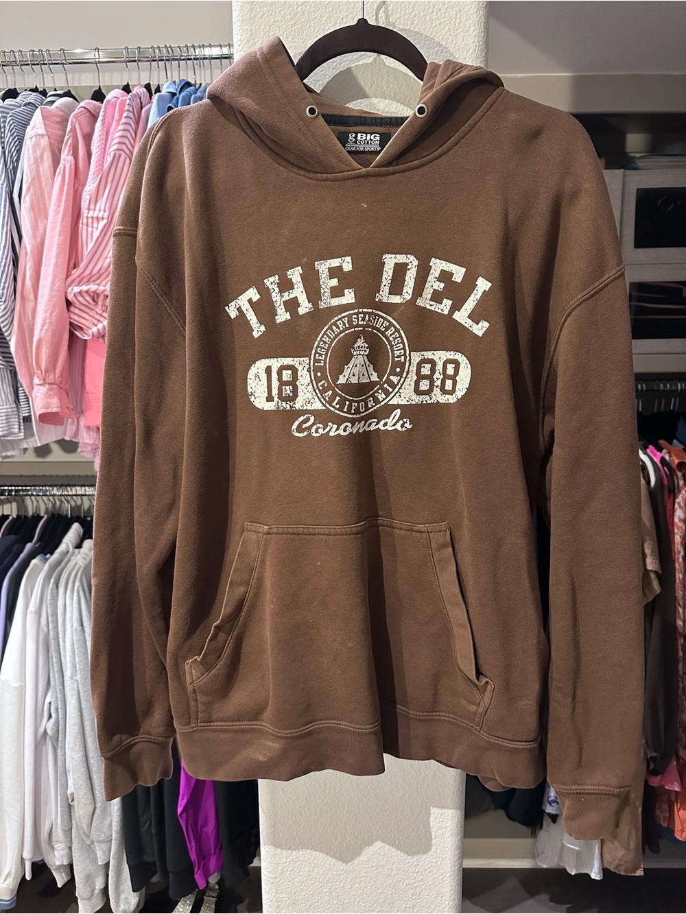 Brown 'The Del' 1888 Graphic - California Hoodie Oversized